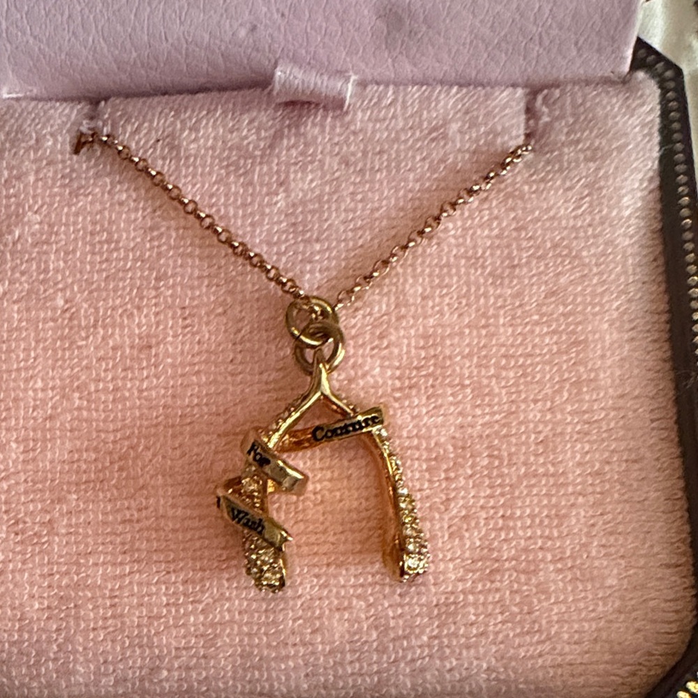 Juicy Couture Gold Wishbone Necklace